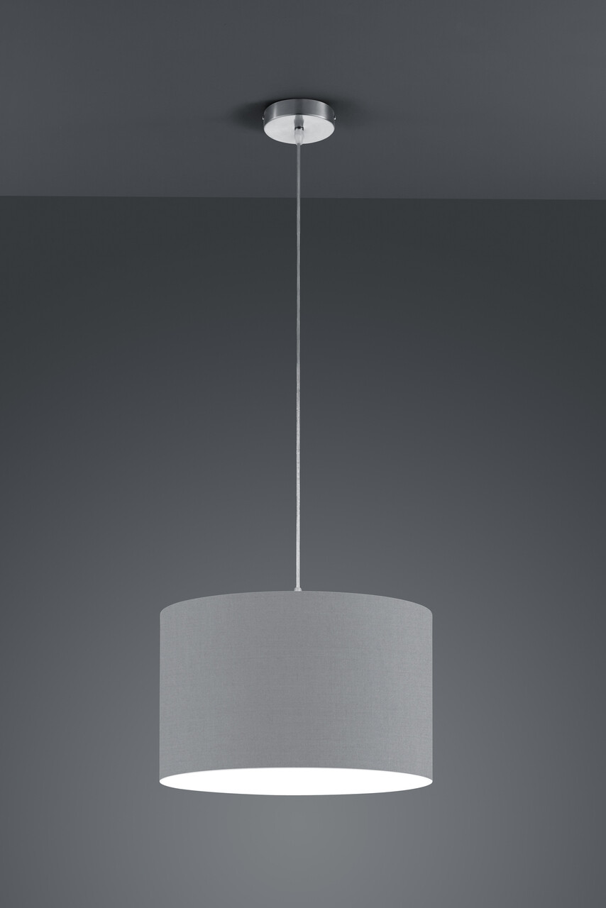 Lustra Hotel, TRIO, 40x150 cm, 60W, 1x E27, metal/textil, gri/argintiu - imagine 3